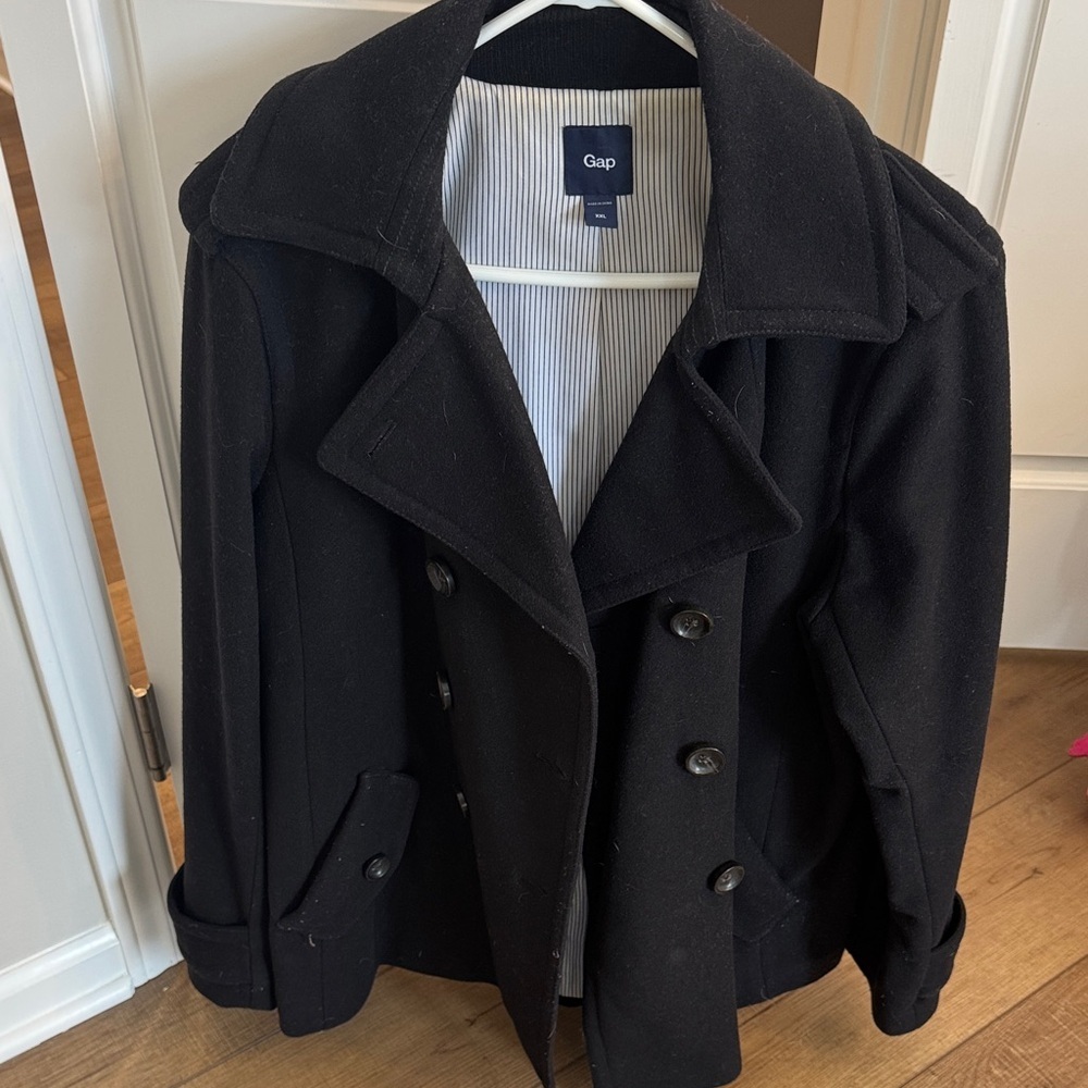 GAP Classic Black Double-Breasted Coat